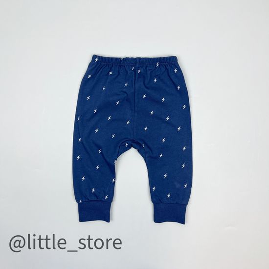 Штанишки хлопковые "Папа-мой герой" молнии на синем