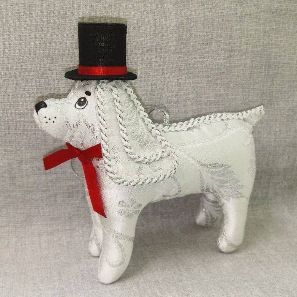 Ёлочная игрушка Щенок в цилиндре