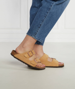 Кожаные шлепанцы arizona vl latte cream Birkenstock - желтый(1026174)