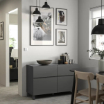 Комбинация для хранения - BESTÅ/ BESTА IKEA/ БЕСТА/БЕСТО ИКЕА, 74х120 см, темно-серый