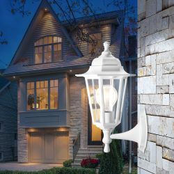 Садово-парковый светильник ЭРА НБУ 06-60-001 белый 6 гранный настенный IP44 Е27 max60Вт