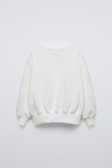 ZARA ТОЛСТОВКА С ПРИНТОМ STITCH & ANGEL © DISNEY, ЖЕЛТОВАТО-БЕЛЫЙ