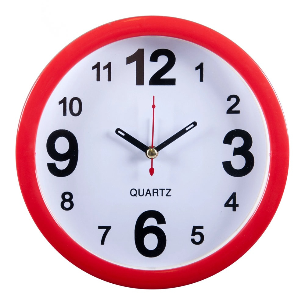 Будильник с кварцевым механизмом  В4-002  "Классика" красный корпус