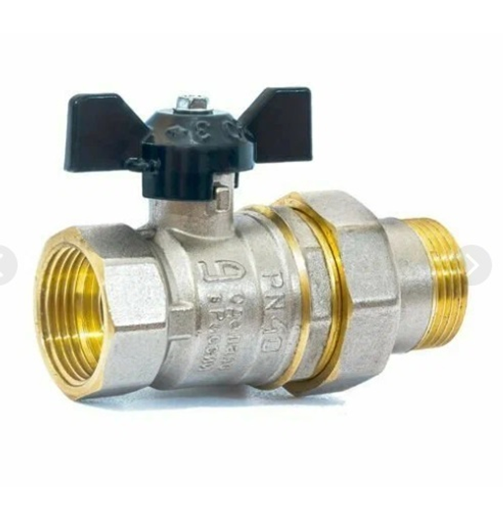 Кран Шаровой LD 1" американка (бабочка)