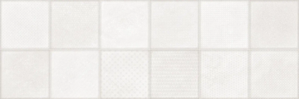 Настенная плитка Alma Ceramica TWU3090CUB07R Cube 30x90 белая матовая под мозаику / пэчворк