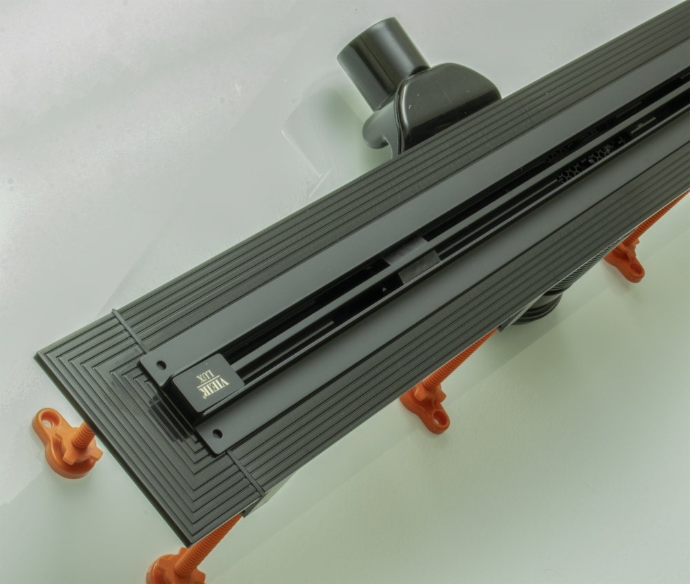 Трап душевой с гидрозатвором (РЕГУЛИРУЕМАЯ ДЛИНА, ГРАФИТ) 80см ViEiR  (4/1шт)