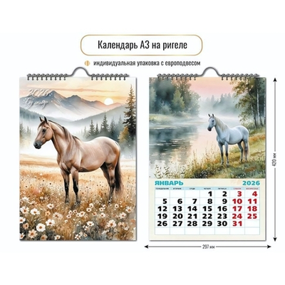 Календарь на ригеле 2026 символ года 9709 (Квадра)