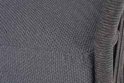 "Лугано" диван 3-местный плетеный из роупа, каркас алюминий темно-серый (RAL7024) муар, роуп темно-серый круглый, ткань темно-серая YB25-0027