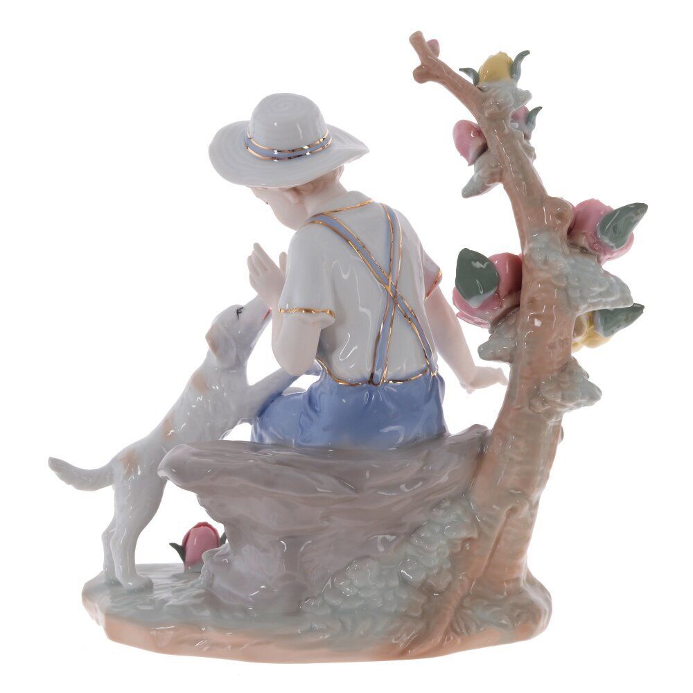 GAEM Фигурка декоративная "Мальчик с собакой", L24,5 W13 H24 см