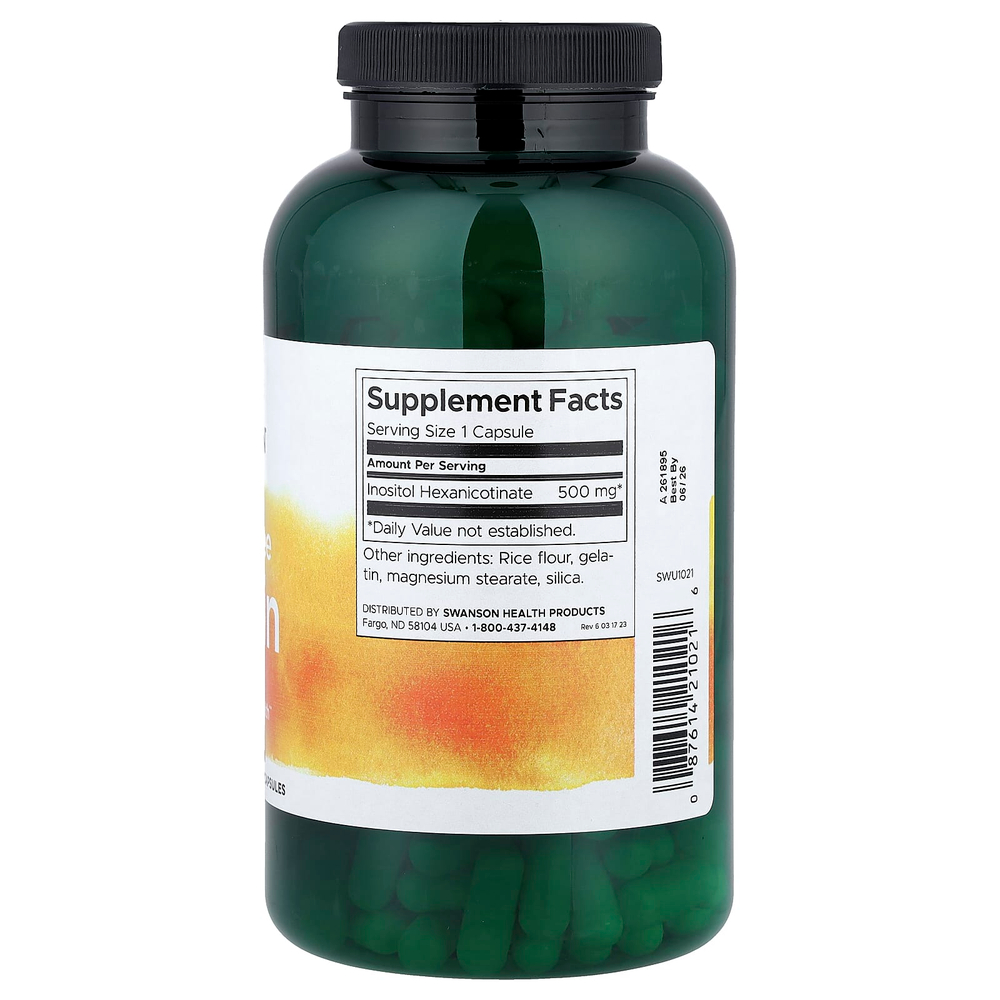 Swanson Vitamins, Ниацин, без промывки, 500 мг, 240 капсул