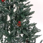 Ёлка «Морозное утро» 210 см, ПВХ с шишками, ягодами и белым инеем (700 веток)