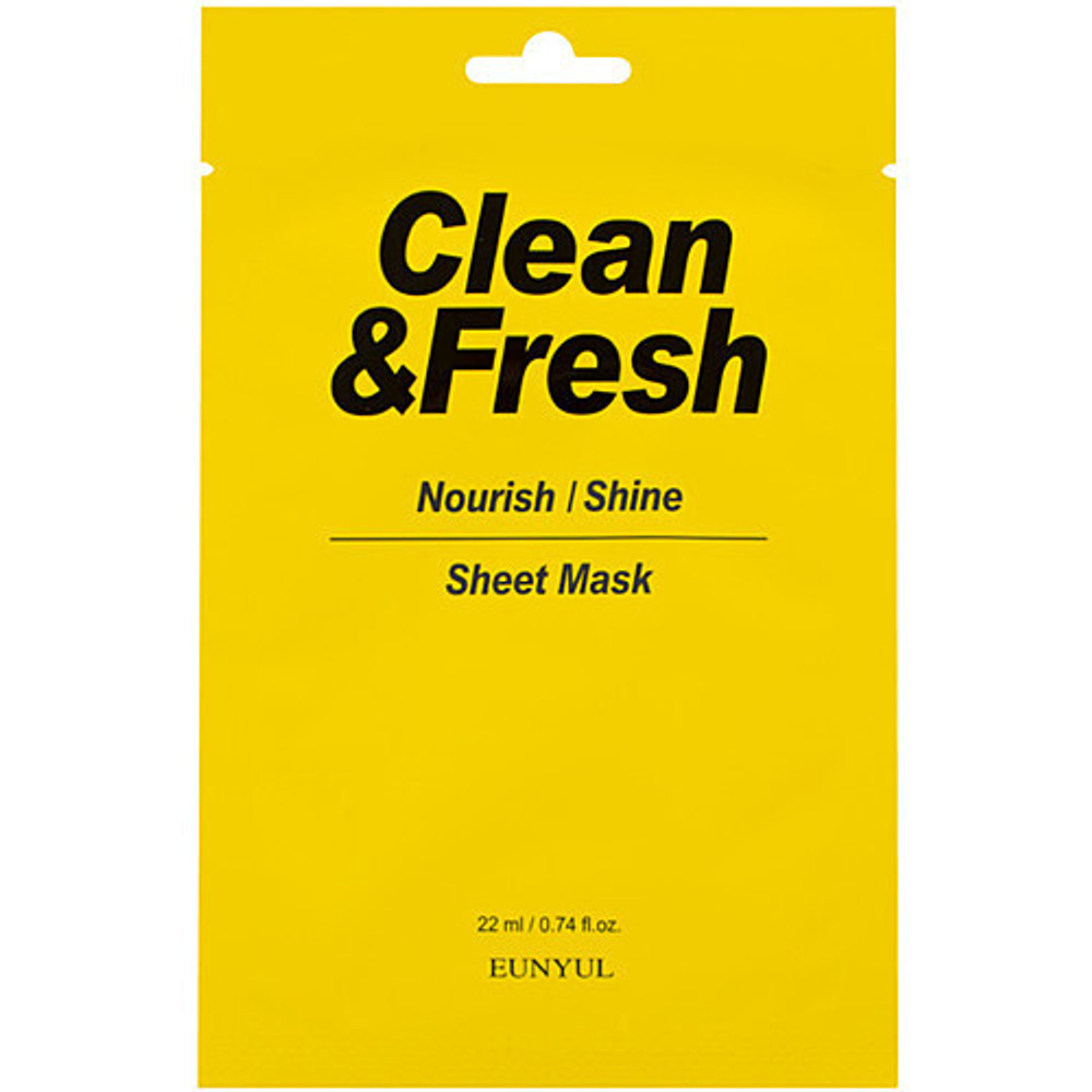 Маска тканевая для питания и сияния кожи Eunyul Clean&fresh nourish-shine sheet mask, 22 мл