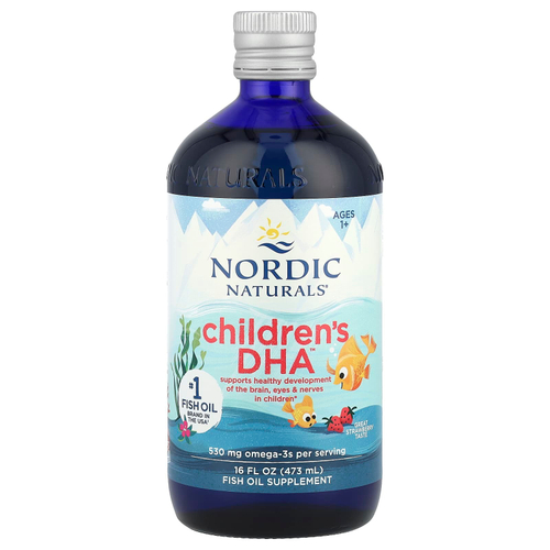 Nordic Naturals, Children's DHA™, ДГК для детей от 1 года, с клубничным вкусом, 530 мг, 473 мл (16 жидк. унций)