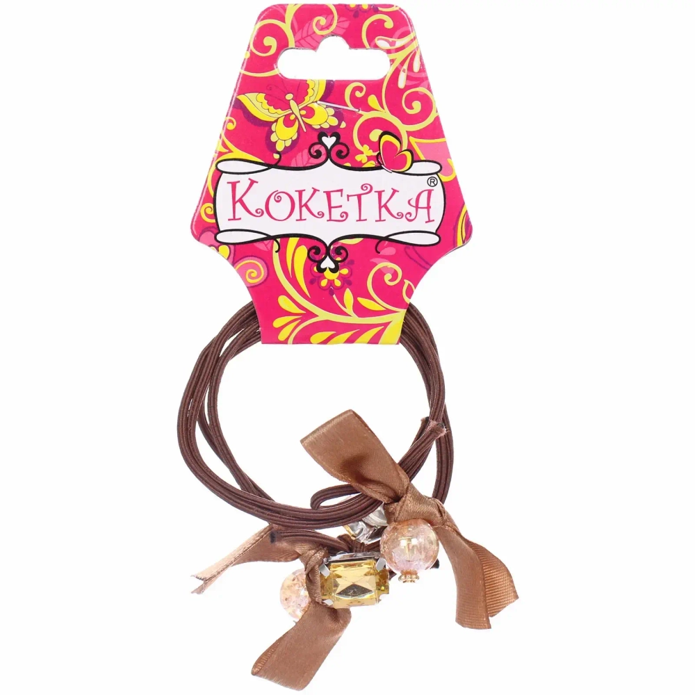 Резинки для волос 2шт «Эланта», бусинки, микс 2 цвета, d-5см (Кокетка)