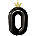 Шар фольгированный Цифра 0 115 см (Черный)