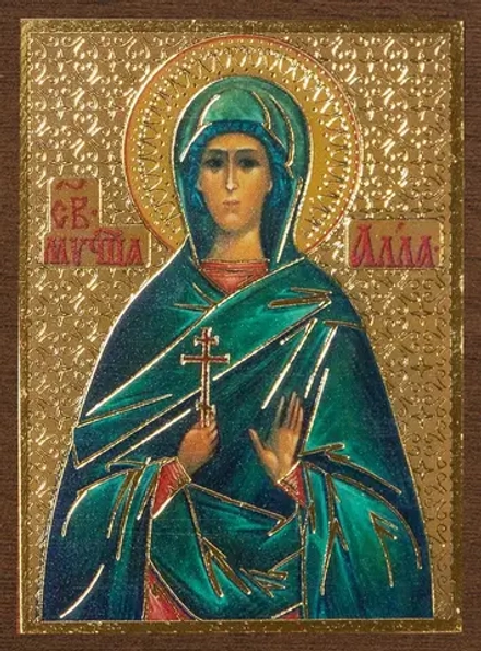 Икона "Алла Готфская" 4х6 на МДФ-6
