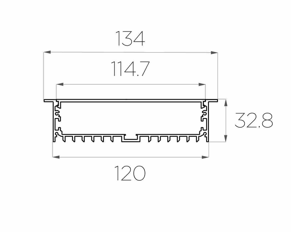 Профиль врезной алюминиевый LC-LPV-32134-2 Anod