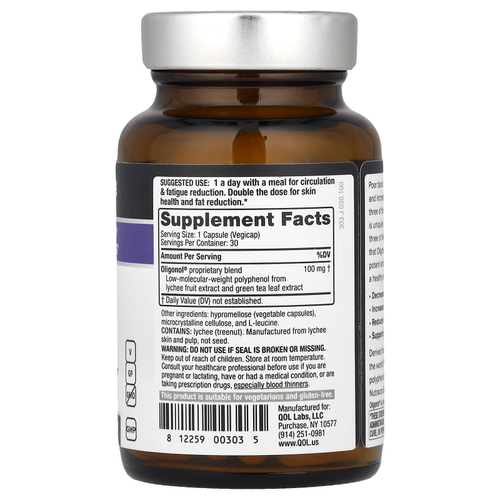 Quality of Life, Oligonol, 100 мг, 30 вегетарианских капсул