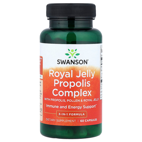 Swanson Vitamins, Комплекс с прополисом маточного молочка, 60 капсул