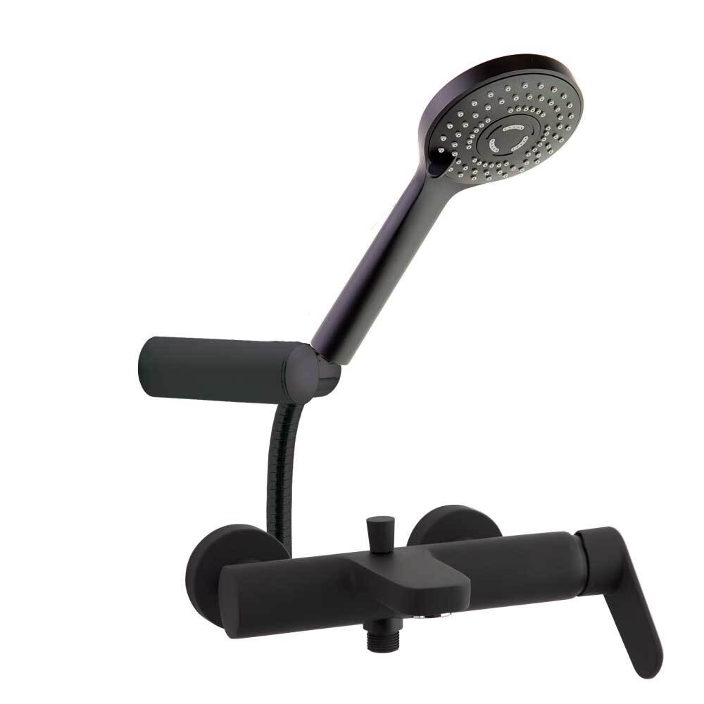 Смеситель для ванны с душевым комплектом ALEXIA 360501BTNM чёрный