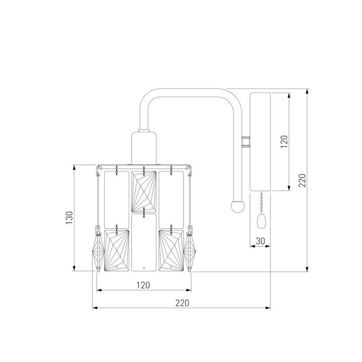 Бра Eurosvet 10101/1 хром/прозрачный хрусталь Strotskis