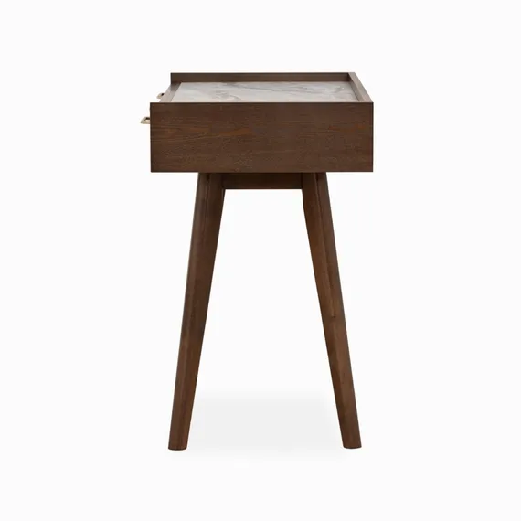 Письменный стол Ungo 110х50 см, шпон ясеня, белый мрамор