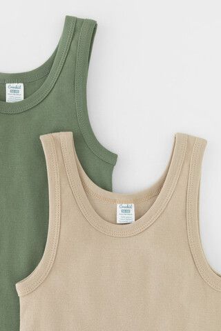 майка  для мальчика  К 1182-2уп/папоротник,темно-бежевый