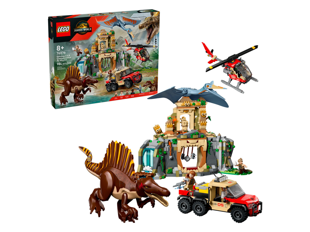 LEGO Jurassic World 76976 «Спинозавр и кетцалькоатль: воздушная миссия» — динозавры и экшн