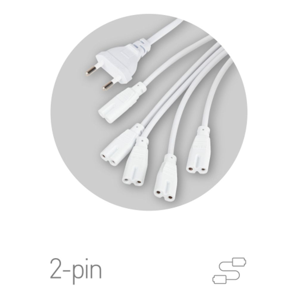 Разветвитель сетевой для линейных светильников ЭРА 5х IEC C7 2pin 2m для подключения 5 светильников | Аксессуары для фито светильников