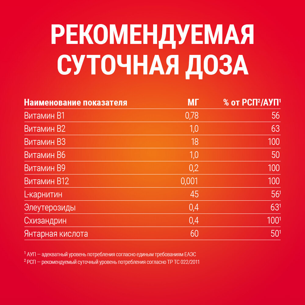 Витамины группы В, Vitamin B янтарная кислота, L-карнитин и пробиотики. Комплекс для энергии и метаболизма DAILY ENERGY