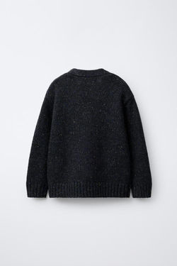 ZARA КАРДИГАН С V-ОБРАЗНЫМ ВЫРЕЗОМ, ТЕМНЫЙ АНТРАЦИТ