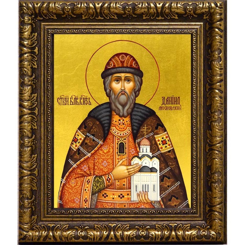 Даниил Московский Cвятой благоверный князь. Икона на холсте.