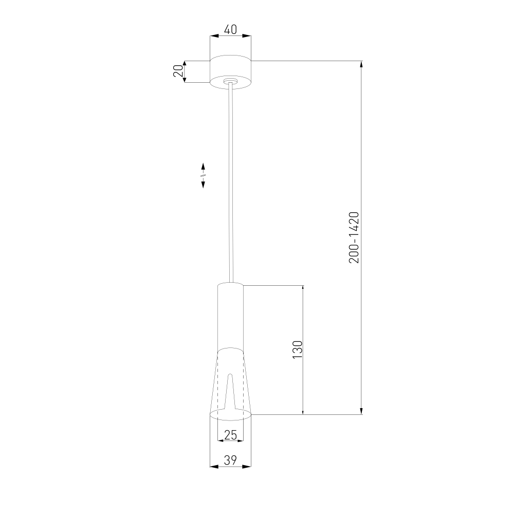 Светильник подвесной светодиодный Pino 5W 4000K золотой 50311 LED