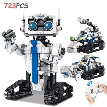 Конструктор " Robot - трансформер 3 в 1 "на дистанционном управлении ( в синем галстуке ) , 723 дет.