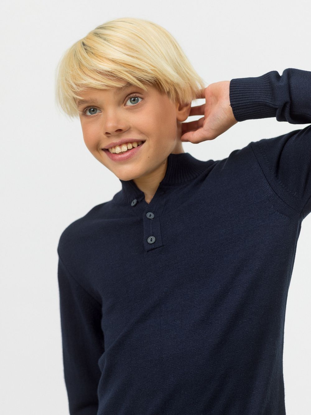 Джемпер поло для мальчика AT116 синий