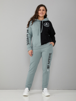 Костюм с брюками КБофл-111П/шалфей-черный