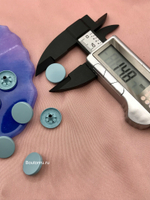 Шляпка под установочные кнопки пыльно-голубая