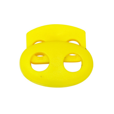 Фиксатор Овал мал. 2отв. d=4мм, 14*17мм, цв.желтый