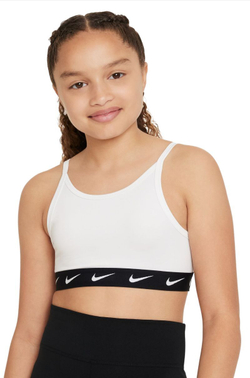 Теннисный бюстгальтер dziewczecy Nike Dri-Fit One Sports Bra - White