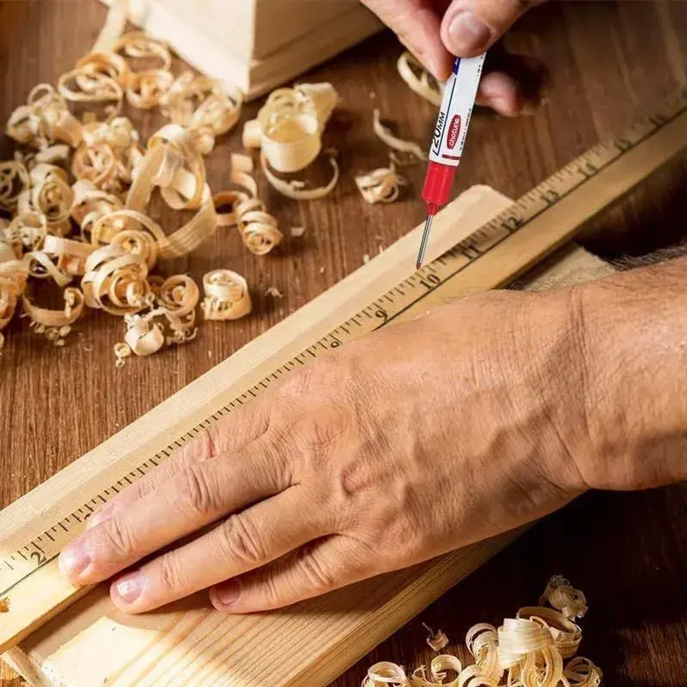 Маркеры строительные разметочные с длинным наконечником длиной 20мм, цветные 5 шт.