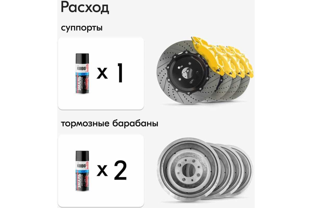 Эмаль для суппортов Kudo желтая (520мл) аэрозоль