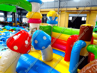 Коммерческий надувной батут "Грибная поляна" 9,1*5*5,5