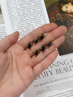 Пуговицы бронза в виде неровной звезды с черным стразом