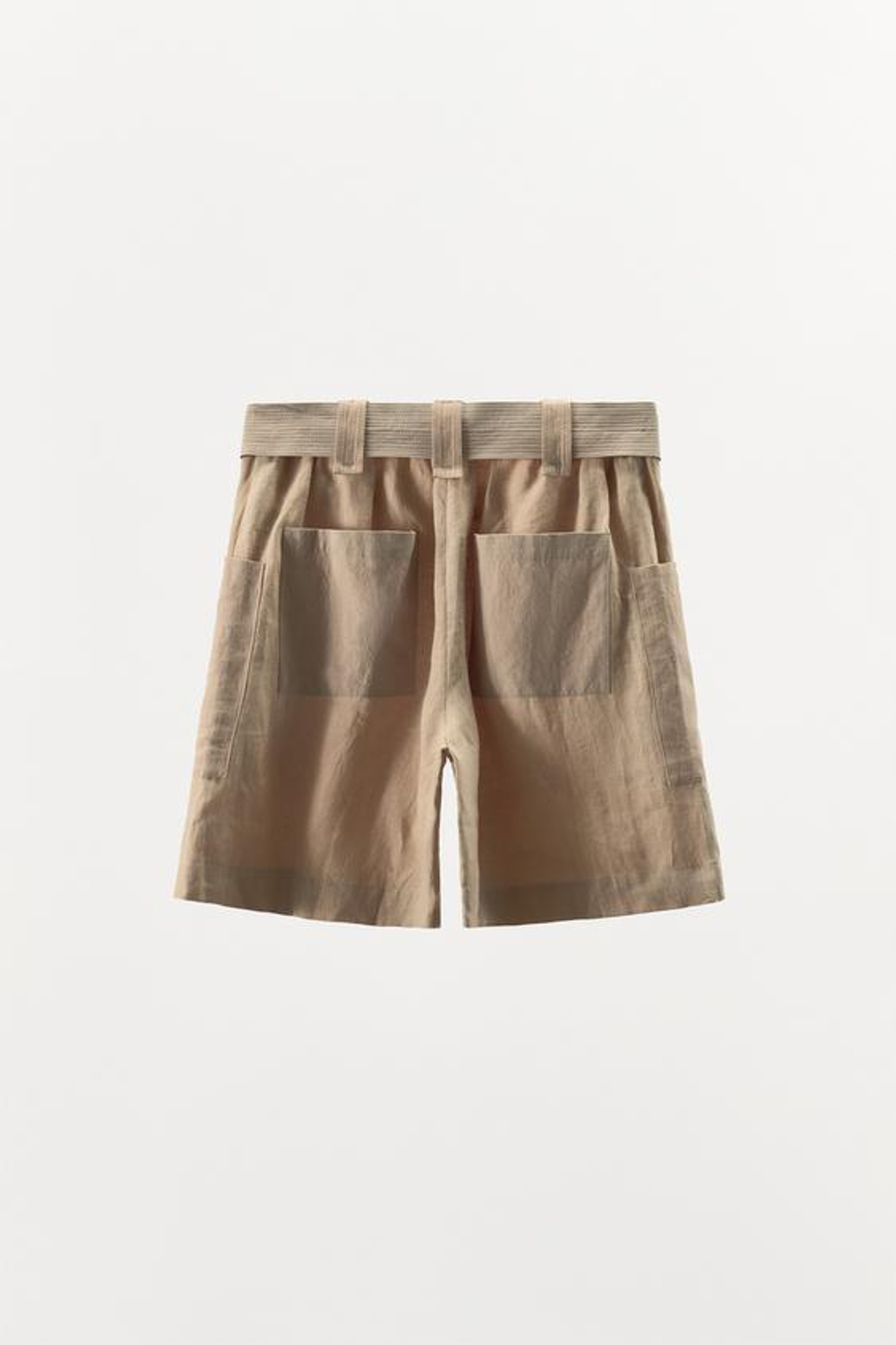 ZARА БЕРМУДЫ КОМБИНИРОВАННЫЕ ИЗ 100% ЛЬНА, ЛИМИТИРОВАННАЯ СЕРИЯ, БЕЖЕВЫЙ