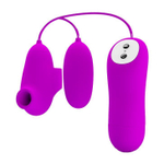 Лиловый вакуумный стимулятор клитора с виброяйцом (Цвет: лиловый)