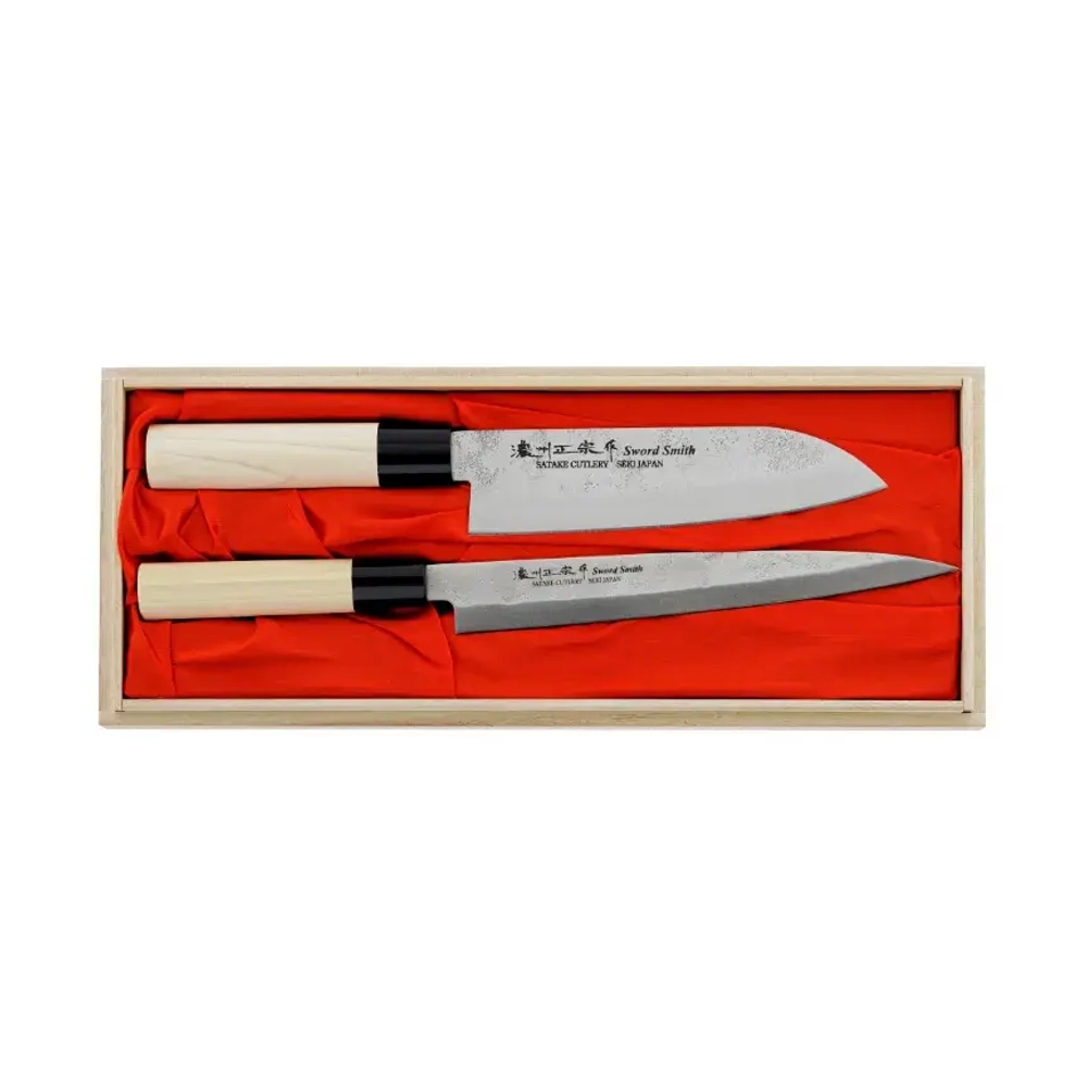 Satake Набор из 2 ножей Nashiji Natural Santoku + Sashimi
