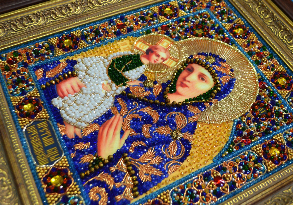 И-10 Набор для вышивания хрустальными камнями Богородица "Иерусалимская"