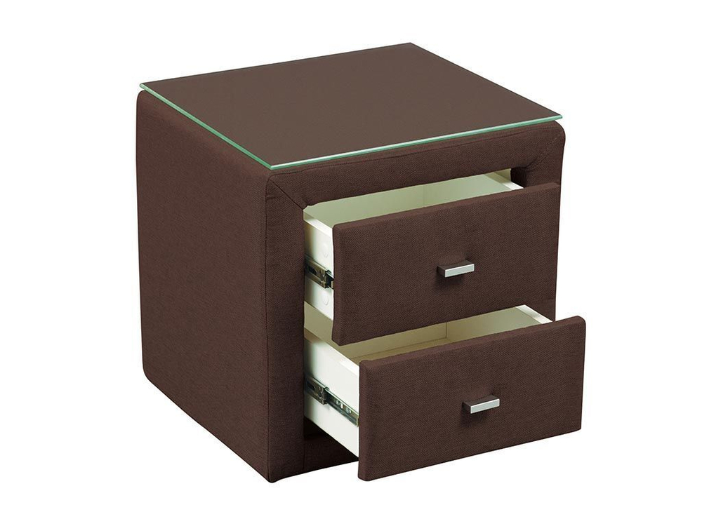 06.34-01 тумба прикроватная со стеклом жаккард шоколад