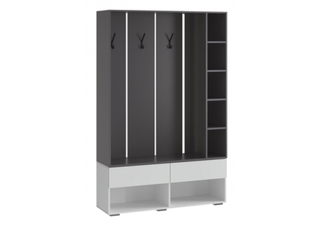 Прихожая Woodville Роут белый, графит