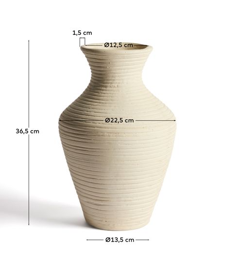 Ваза Pria из папье-маше бежевого цвета, 36см